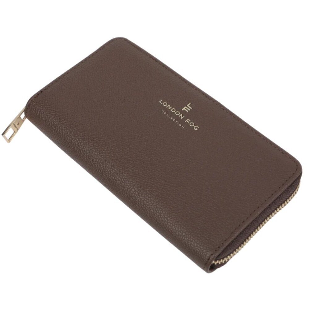 [NWOT] London Fog Allison Pebbled Vegan Leather Zip‑Around Wallet